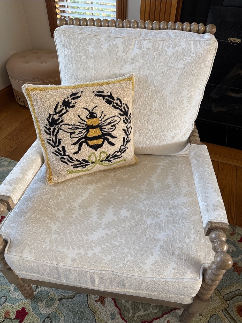 Ballard Designs, Napoleonic Bee Hand-Hooked Wool Pilliw